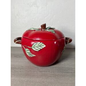 Vintage red apple covered casserole, freezer, oven, microwave, dishwasher safe